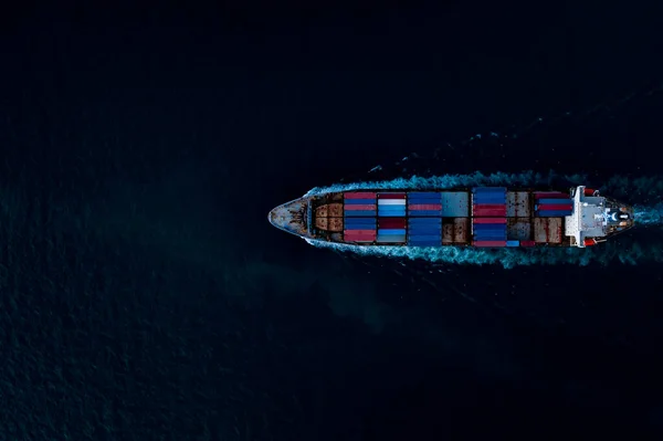 Εμπορευματοκιβώτια Πλοίο Corgo Logistic Μεταφορά Εισαγωγή Εξαγωγή Διεθνή Ιστιοπλοΐα Κορυφαία — Φωτογραφία Αρχείου