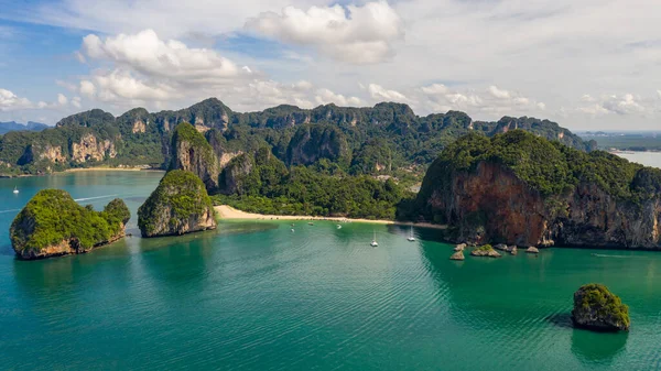 Geweldig Thailand Hoogseizoen Prachtige Zeegezicht Luchtfoto Nang Strand Eiland Lange — Stockfoto