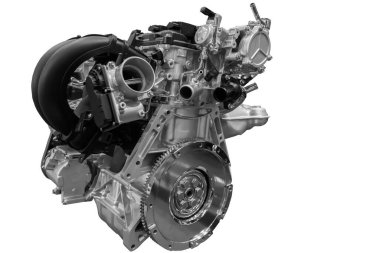 beyaz arka planda siyah beyaz yeni motor