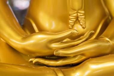 Altın Buda eli meditasyon yapıyor.