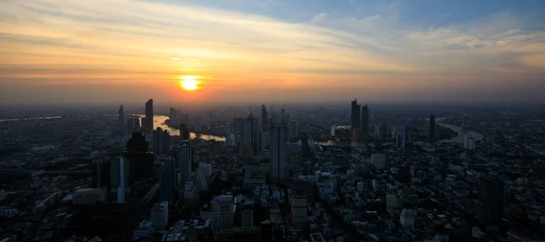 Cityscape Air Pollution Evening Sunlight Background Bangkok Thailand — Stock Photo, Image
