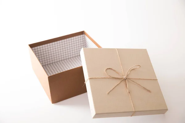 Gift Box Recycling Top View White Background — Stock Photo, Image