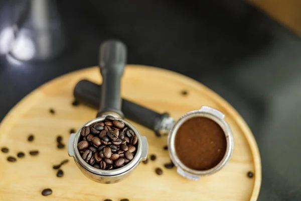 Coffee Ground Portafilter För Espresso Caf — Stockfoto