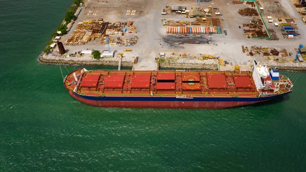 Red Shipping Repair Floating Dock Aerial View — Stock Photo, Image