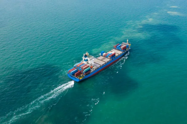 Zakelijke Diensten Industrie Scheepvaart Vrachtcontainers Vervoer Import Export Internationale Oceanen — Stockfoto