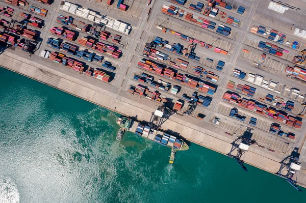 Kontejnerová Nákladní Loď Funguje Obchodní Průmyslové Služby Import Export Logistiky — Stock fotografie