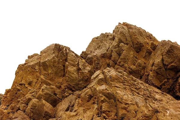 Cliff Rock Taşı Beyaz Arkaplandaki Desenleri Desenleri Detaylandırır — Stok fotoğraf