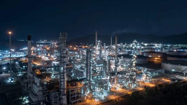 Vista Aérea Del Tanque Almacenamiento Industria Química Refinería Petróleo Planta —  Fotos de Stock