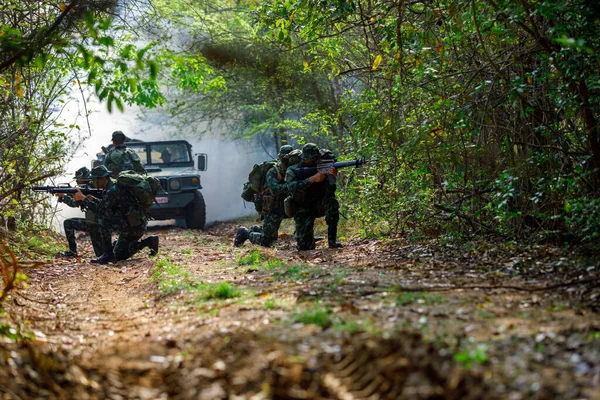 Phetchabun Marzo 2018 Thai Forze Speciali Militari Piena Azione Nel — Foto Stock