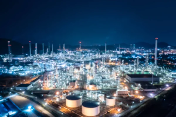 Blurred Image Oil Refinery Plant Twilight Aerial View — Zdjęcie stockowe