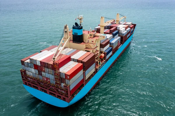 Containers Ship Corgo Logistic Transportation Import Export International Sailing Sea — Φωτογραφία Αρχείου