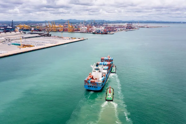 Navio Contêiner Para Importar Bens Marítimos Exportação Para Revendedores Consumidores — Fotografia de Stock