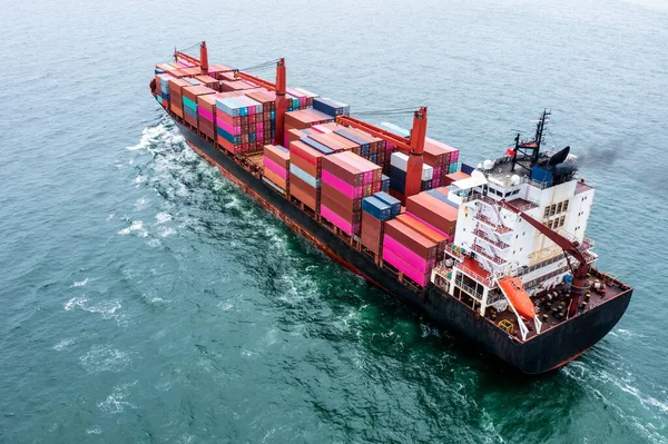 Πλοία Μεταφοράς Εμπορευματοκιβωτίων Επιχειρήσεις Και Βιομηχανίες Εξαγωγές Και Εισαγωγές Φορτίων — Φωτογραφία Αρχείου