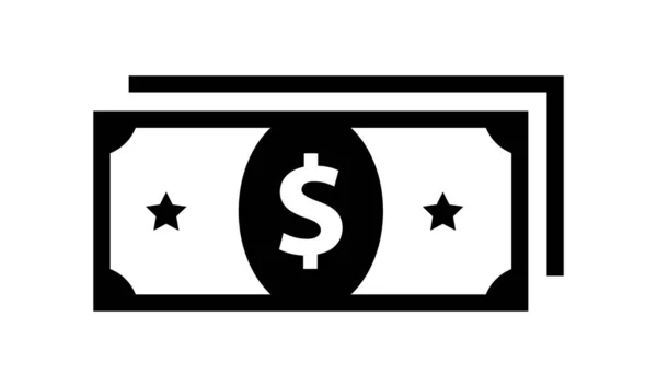 Ikona Peněz Plochém Stylu Izolované Bílém Pozadí Znak Dolaru Izolován — Stockový vektor