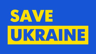 Ukrayna 'yı kurtar. Ukrayna 'da savaş. Vektör renk çizimi. Savaşa son verin. Rus saldırısını durdurun..