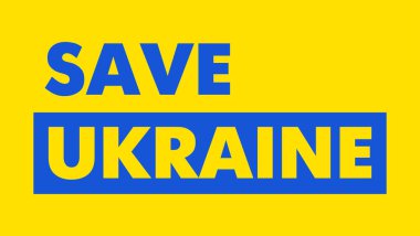 Ukrayna 'yı kurtar. Ukrayna 'da savaş. Vektör renk çizimi. Savaşa son verin. Rus saldırısını durdurun..