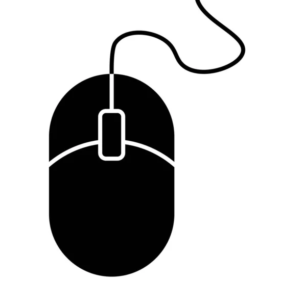 Ikona Myszki Komputerowej Ikona Wektora Myszy Komputerowej Prosty Pojedynczy Symbol — Wektor stockowy