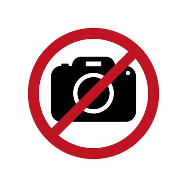 Fotoğraf işareti yok - beyaz arkaplanda yasak işareti