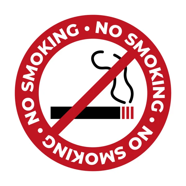 Geen Roken Teken Witte Achtergrond Met Tekst — Stockvector