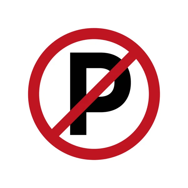 Geen Parkeervectorteken Verkeersverbod Bord Verkeersparkeerverboden Bord Ronde Parking Verboden Bord — Stockvector