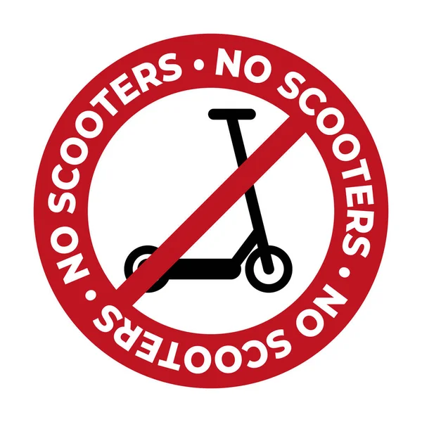 Geen Kick Scooter Icoon Geen Kick Scooter Icoon Rode Cirkel — Stockvector