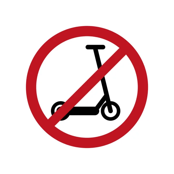 Kick Scooter Icon Kick Scooter Icon Red Circle Prohibiting Sing — Stock Vector