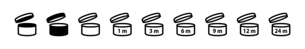 Fecha Caducidad Después Apertura Del Producto Símbolos Signo Caducidad Para — Archivo Imágenes Vectoriales