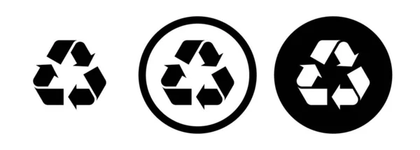 Recyklovat Sbírku Symbolů Recyklovat Vektor Značky Ikon Recyklovat Značku Izolovanou — Stockový vektor
