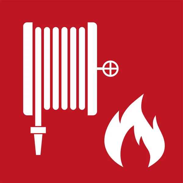 红色背景的标牌灭火器签名 — 图库矢量图片
