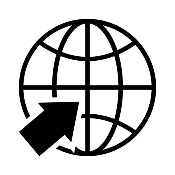 Globo Flecha Para Ícone Vetor Web Ícone Simples — Vetor de Stock