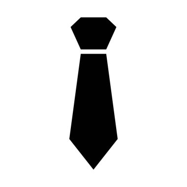 Erkekler için siyah ikon kravat. Giysi simgesi. Beyaz arkaplanda vektör simgesi çizimi izole edildi.
