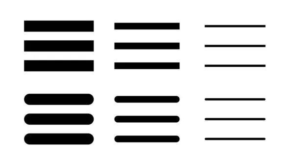 Set Interface Menu Symbol List Icons Outline Style Line Menu — ストックベクタ