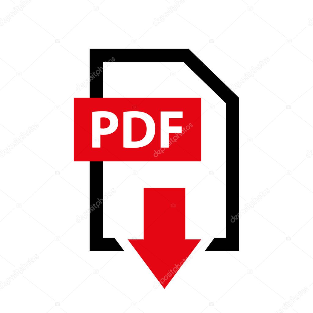 PDF document vector icon. Download pdf document icon for web. UI element. 