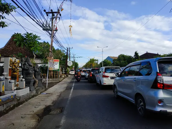 Ambiente Carretera Invierte Por Tarde Con Atascos Tráfico — Foto de Stock