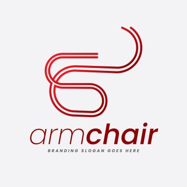 Very unique, stylish and modern logo. Logo is here presented as an arm chair concept. It can be used in furniture showroom, gallery and home furniture collection shop.