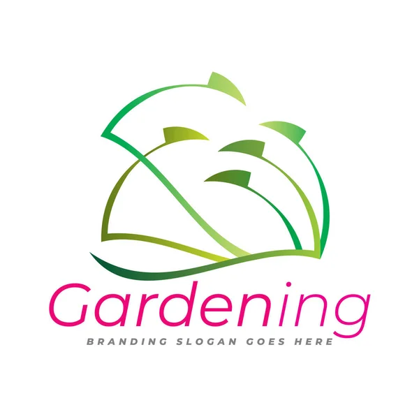 Logo Unique Logo Perfect Green Concept Environment Friendly All Gardening — Stock Vector