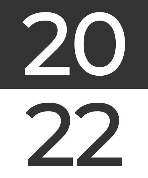 2022年班纳 年度数字的垂直设计 黑白设计 — 图库矢量图片
