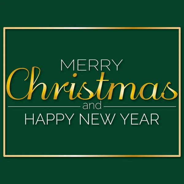 Декоративна Рама Написом Веселого Різдва Щасливого Нового Року Зеленому Тлі — стоковий вектор