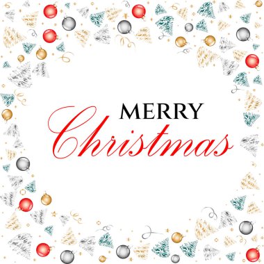   Modern mutlu noeller bayrağı. Aydınlık gölgelerde şenlikli kış arkaplanı. Tebrik kartları, baskılar, ambalajlar, afişler, web afişleri, posterler için arka plan. Vektör