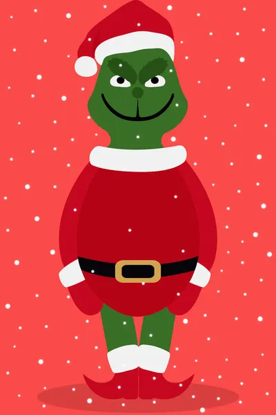 Weihnachten Grinch Figur Zeichentrickfigur Kinderfigur Frohe Weihnachten Grinch Weihnachten 2022 — Stockvektor