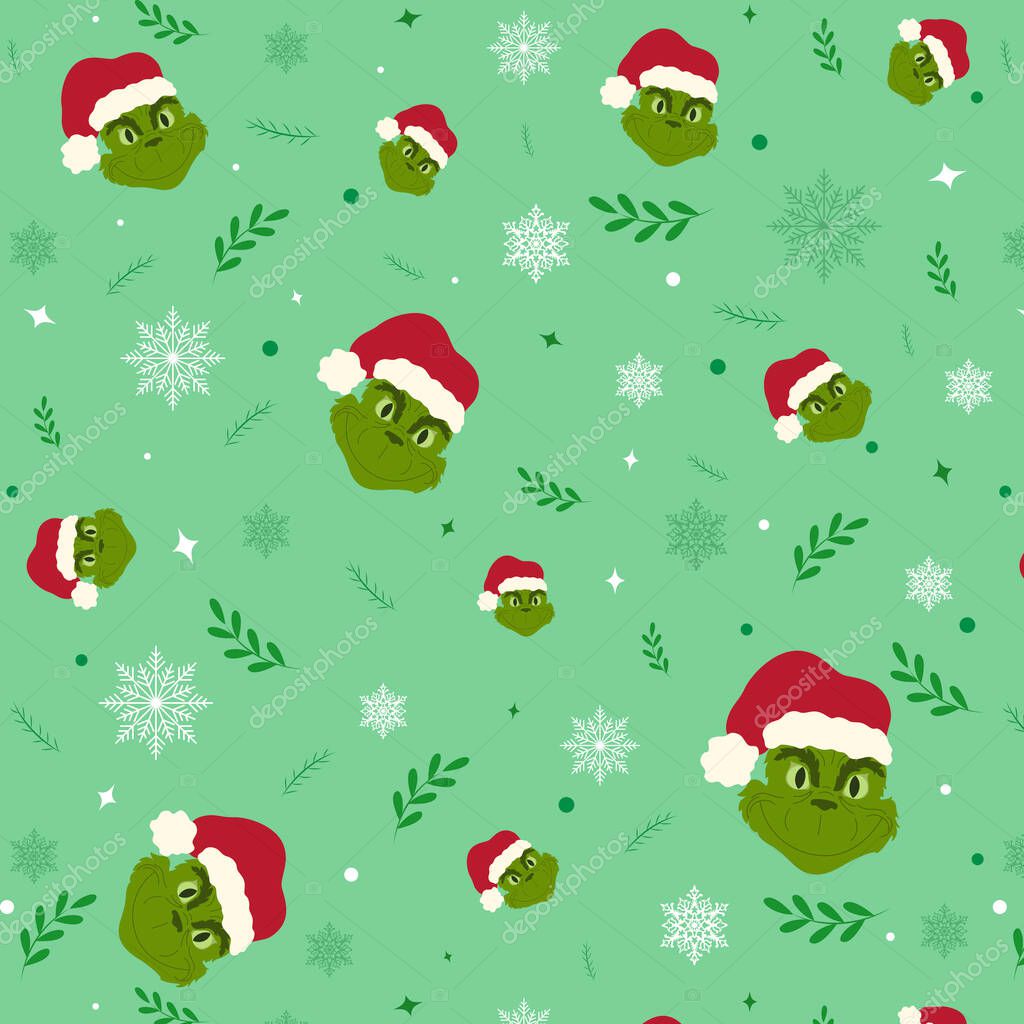 Fondos Navidad Sin Costuras Patrón Grinch Acebo Elementos Navidad Sobre  Vector de stock por ©Arniya 534024584, image size:1024x1024