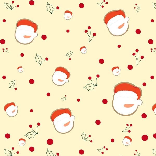 Muster Mit Einem Schneemann Auf Pastellfarbenem Hintergrund Mit Weihnachtlichen Elementen — Stockvektor