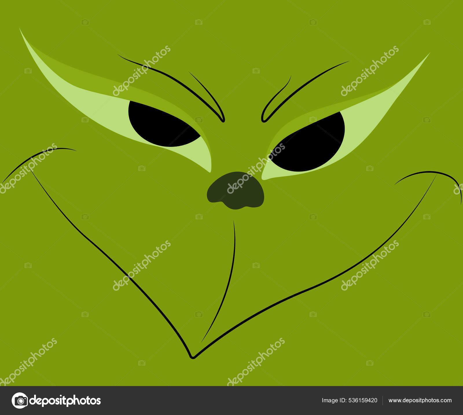 Grinch Smile Background Grinch Sly Look Grinch Face Outlines Background