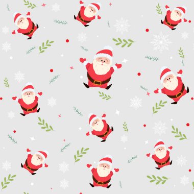Noel Baba ve ışık arkaplan, kusursuz desen, Noel Baba, yeni yıl 2022, mutlu yıllar, yeni yıl karakteri, çizgi film karakteri, afiş, kartpostal, geçmiş, Noel kartı, vektör.