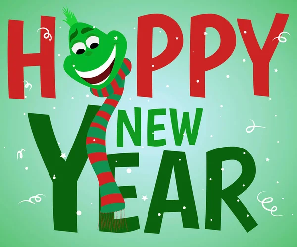 Saluti Grinch Augura Felice Anno Nuovo Banner Cartolina Auguri Capodanno — Vettoriale Stock