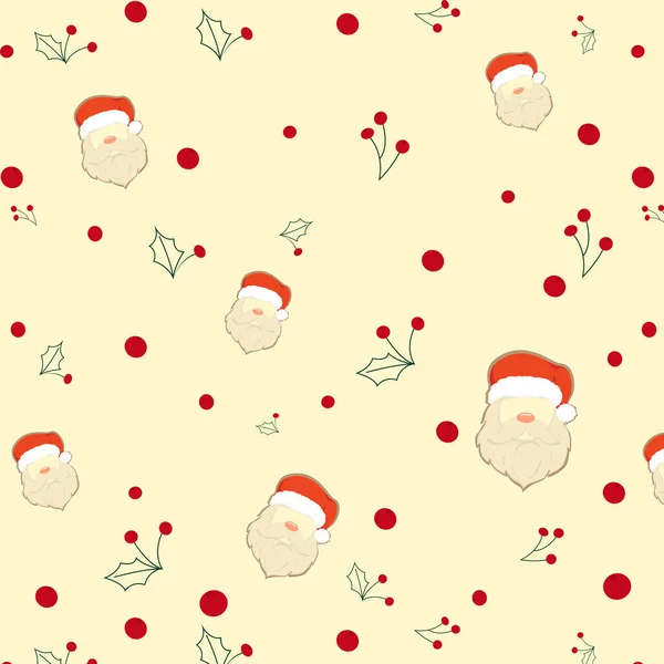 Muster Mit Weihnachtsmann Und Pastell Hintergrund Nahtloses Muster Weihnachtsmann Neujahr — Stockvektor