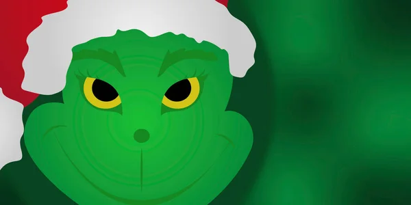 Ilustracja Grinch Tło Grinch Ilustracja Nowego Roku Kartka Okolicznościowa Ilustracja — Wektor stockowy