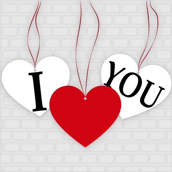 Carte Vœux Avec Une Déclaration Amour Saint Valentin Inscription Aime — Image vectorielle