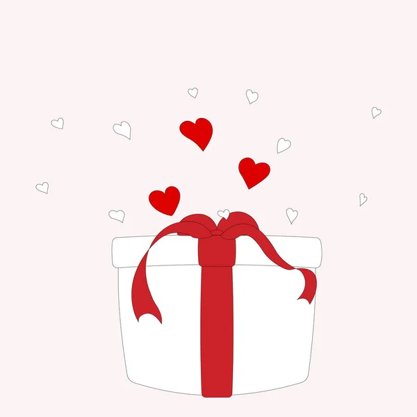 Illustrazione Con Regalo Biglietto San Valentino Adesivo San Valentino San — Vettoriale Stock