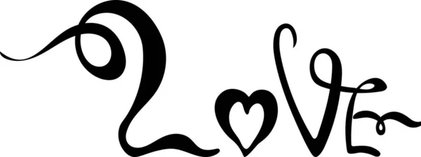 Decorativo Amor Inscripción Creativa Letras Dibujado Mano Palabra Amor Vector — Vector de stock